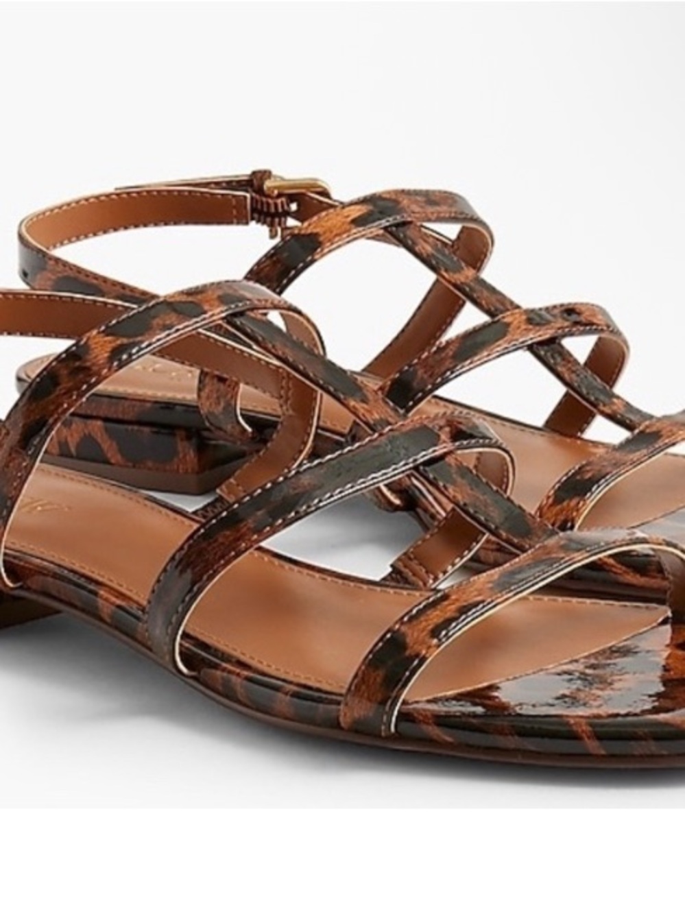 J. Crew Leopard-Print Strappy Flat Sandals - Brown/Black